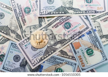 Gold Bitcoin Actual Us Dollar Currency Stock Photo Edit Now - 